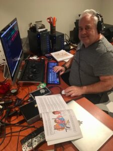 Simone Feldman, Audio Engineer, in the making of the audiobook, "The Adventures of Ossie Osprey"